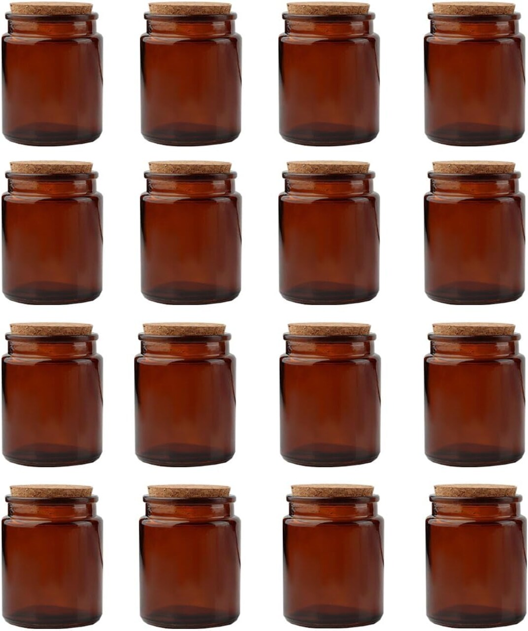 6 oz Glass Jars with Lids,Candle Making Kit,Candle Jars for Making Candles,Glass Bottles with Cork for Candle Making,Wedding,Baby Shower,Party Favors Decoration 16 Pack
